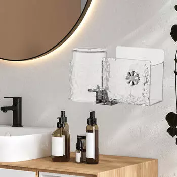 Держатель для зубных щеток 3 в 1. Органайзер для ванной комнаты. Экономия места. Многофункциональное хранилище в скандинавском стиле. gray