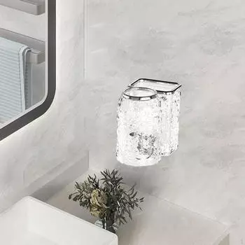 Держатель для зубных щеток для ванной комнаты с набором чашек, многофункциональный, экономящий пространство в скандинавском стиле 4 cup Gray