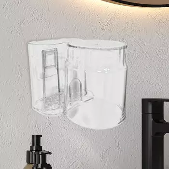 Держатель для зубных щеток и зубной пасты, современный органайзер, простая установка, со стенкой для ополаскивателя белый