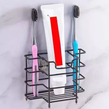 Держатель для зубных щеток из нержавеющей стали, настенный семейный органайзер для зубных щеток и зубной пасты, аксессуары для ванной комнаты розового золота
