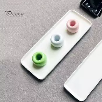 Держатель для зубных щеток, мини-керамическая подставка для зубных щеток, полый дизайн, универсальный держатель для ручек для домашней ванной комнаты жёлтый