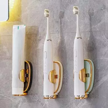Держатель для зубных щеток, практичная автоматическая выдвижная влагостойкая настенная полка для хранения, принадлежности для ванной комнаты белый