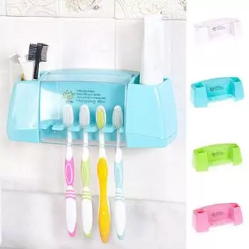 Держатель для зубных щеток с 5 слотами, ванная комната, кухня, настенные туалетные принадлежности, коробка для хранения зубной пасты белый