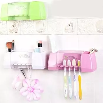 Держатель для зубных щеток с 5 слотами, ванная комната, кухня, настенные туалетные принадлежности, коробка для хранения зубной пасты белый