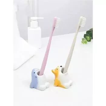 Держатель для зубных щеток с мультяшными животными, милый корги, акула, подставка для хранения, щетка для макияжа, канцелярские принадлежности, органайзер для столешницы, украшение для ванной комнаты