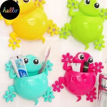 Держатель для зубных щеток с мультяшными животными, набор аксессуаров для ванной комнаты, настенное крепление на присоске, стеллаж для хранения зубных щеток для C ld красный