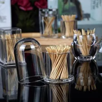 Держатель для зубочисток, акриловый, прочный, прозрачный, визуальный дизайн, пыленепроницаемый, ватный тампон, держатель для хранения зубочисток, ящик для хранения тампонов B