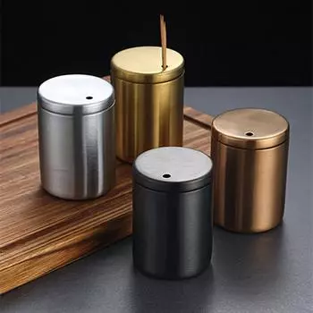 Держатель для зубочисток из нержавеющей стали в скандинавском стиле, утолщенный, устойчивый к падениям, трубчатый держатель для хранения разных вещей, настольный инструмент для хранения в домашних условиях серебряный