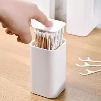 Держатель для зубочисток, контейнер-диспенсер, автоматический выдвижной пластиковый держатель для зубочисток, подставка для зубочисток, коробка для хранения зубочисток белый