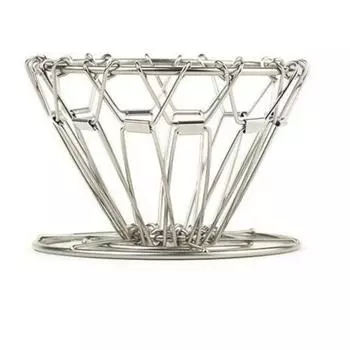 Держатель фильтра для кофе с двойной стенкой из нержавеющей стали для кофе серебряный