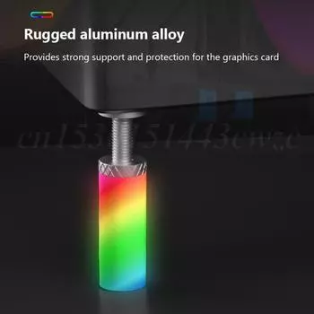 Держатель графической карты ARGB, регулируемый магнитный держатель видеокарты, вертикальный кронштейн графического процессора из алюминиевого сплава для корпуса настольного ПК