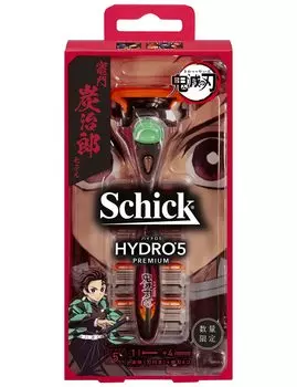 Держатель Hydro 5 Premium Kamado Tanjiro с 4 запасными лезвиями для бритья (с + лезвиями) красный