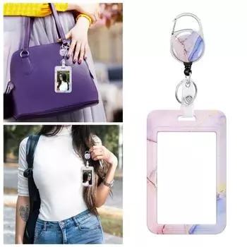 Держатель идентификационного бейджа с гладкой поверхностью. Практичная фиксация полного покрытия. Встроенная рабочая карточка. Легко застегиваемая пряжка. синий