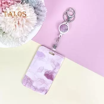 Держатель идентификационного бейджа с выдвижной катушкой. Изящный узор. Простой в использовании. Вертикальный чехол-держатель для карточек с именем. чёрный