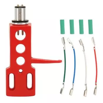 Держатель иглы для виниловой пластинки с алюминиевым сплавом и иглой для проигрывателя красный