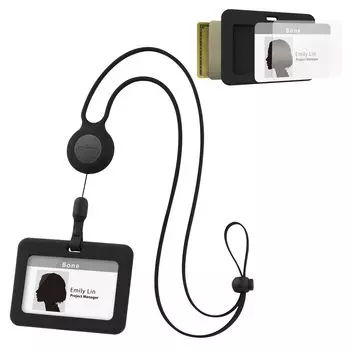 Держатель имени BONE с катушкой Держатель удостоверения личности Держатель удостоверения личности Чехол для карточки Чехол для пропуска на шею Подвесной чехол для удостоверения личности сотрудника Чехол для микросхемы Карман для карты Чехол для бейджа на