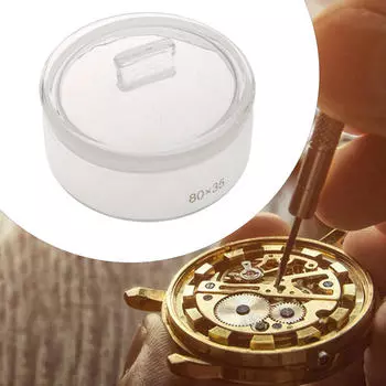 Держатель инструмента для часового масла, компактный прозрачный утолщенный стеклянный корпус для мойки цилиндра 7cmx3.5cm