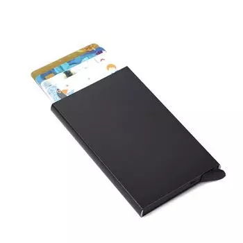 Держатель карт из алюминиевого сплава с функцией блокировки RFID — защита от кражи и размагничивания красный