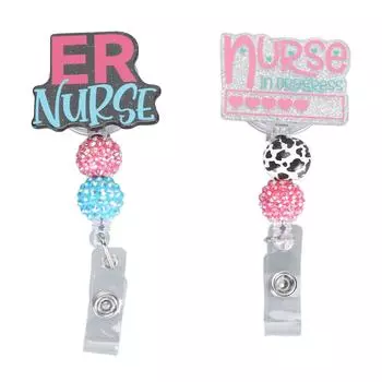 Держатель катушки для значка медсестры, выдвижной, расписанный вручную, бисерный, зажим для катушки для значка студента-медсестры для сестринского дела