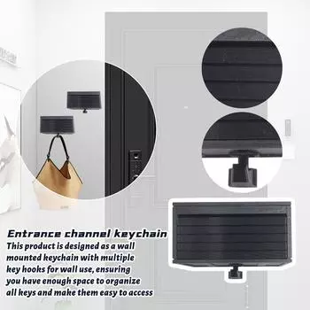 Держатель ключей для гаража с открывающейся дверью, держатель ключей для стены, забавный 3D-печатный органайзер для ключей, настенное крепление, простая установка вешалки для ключей для прихожей One Size чёрный