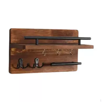 Держатель ключей и почты для стены домашнего офиса спальни декоративный с 5 металлическими крючками