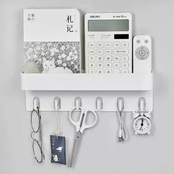 Держатель ключей с полкой, настенные крючки для фермерского дома, вешалка для пальто, прочная стойка для хранения ключей с 6 крючками, держатель для почты, крючки для ключей для кухни