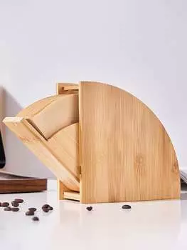 Держатель кофейного фильтра Leeseph Bamboo, подставка для хранения кофейной бумаги, возобновляемая подставка, подставка для контейнера для кофейной бумажной бумаги
