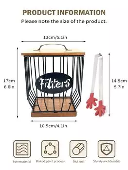 Держатель кофейного фильтра Leeseph с крышкой и захватом для кофейных фильтров, корзина для кофейных фильтров, держатель кофейных капсул, диспенсер коричневый