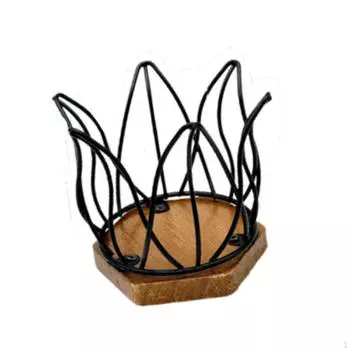 Держатель кофейного фильтра, подставка для хранения бумаги, органайзер для барных принадлежностей, деревянная основа чёрный