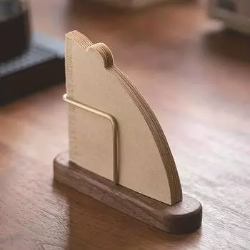 Держатель кофейного фильтра, подставка для хранения кофейной бумаги, контейнер для кофейных фильтров V60, орех и латунь разноцветный