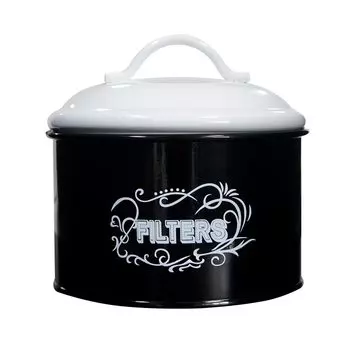 Держатель кофейного фильтра SOTECH для хранения в деревенском стиле, черный держатель кофейного фильтра, круглый диспенсер кофейного фильтра для украшения стойки или комнаты