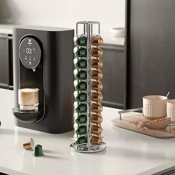 Держатель кофейных капсул, совместимый с капсулами Dolce Gusto (32 Количество) - Держатель кофейных капсул Вращающийся держатель кофейных капсул чёрный
