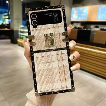 Держатель кольца с бриллиантом в богемном стиле, квадратный чехол для телефона с блестками, бабочками и цветами для Samsung Galaxy Z Flip 4 Z Flip 3 Z Fold 3 4 Samsung Z flip 3 чёрный