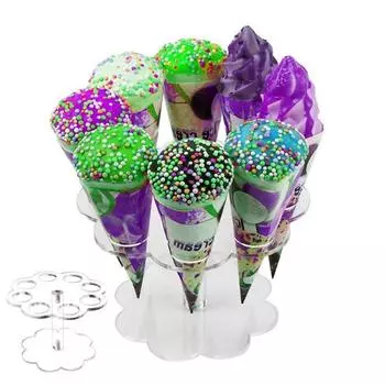 Держатель конуса для мороженого, съемный антидеформированный акрил, 8 отверстий, свадебный шведский стол, вафельный конус, подставка для вечеринки прозрачный