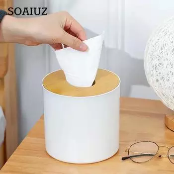 Держатель коробки для салфеток, коробка для хранения салфеток для кухни, гостиной, туалета, ванной комнаты, вешалка для салфеток, круглый контейнер белый