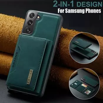 Держатель кошелька с магнитной картой, блестящий чехол из искусственной кожи и ТПУ для Samsung Galaxy S23 S22 S21 Ultra Plus S20 FE Note20 Z Fold 3 4, противоударный защитный чехол Galaxy S23 дубильная кора