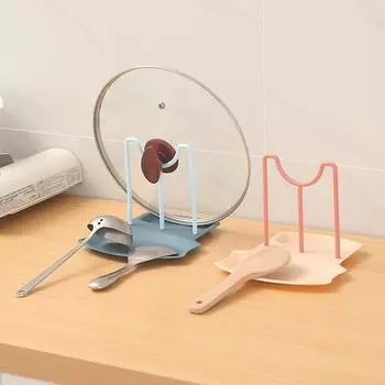 Держатель крышки для кастрюли Съемная крышка для кастрюли Крышка и подставка для ложки Полка Органайзер для крышки кастрюли Держатель для кухонных принадлежностей Инструмент для декора кухни зелёный