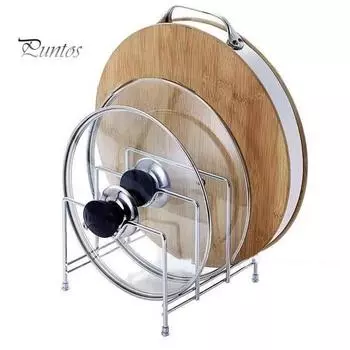 Держатель крышки кастрюли из нержавеющей стали, современная сверхмощная стоячая многофункциональная столешница, разделочная доска, резак для тарелок, стеллаж для хранения, органайзер для кухни A