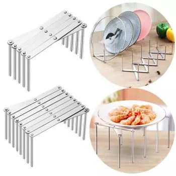 Держатель крышки кастрюли из нержавеющей стали. Выдвижная компактная сверхмощная многофункциональная чаша для тарелки. S