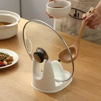 Держатель крышки кухонной кастрюли Стабильный противоскользящий Жаростойкий Толстый нержавеющий Устойчивый к посудомоечной машине Можно мыть в посудомоечной машине Тарелка Разделочная доска Половник Подставка для слива Подставка для крышки кастрюли жёлтый