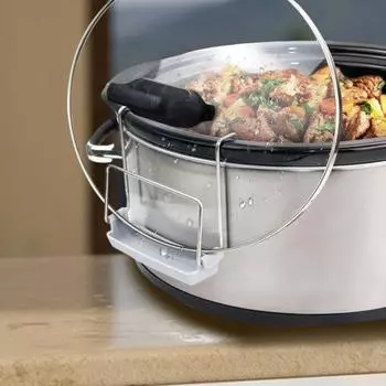 Держатель крышки медленноварки с силиконовой раковиной, кастрюля из нержавеющей стали без рук, органайзер с боковой подвесной крышкой, кухонные принадлежности