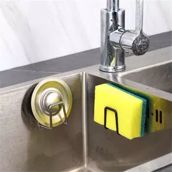 Держатель кухонной губки из нержавеющей стали с проволочным шариком, органайзер для посуды и посуды, сливная стойка без сверления. 4