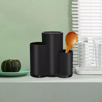 Держатель кухонных ножей для прилавка, фермерский дом Black 2 Slot