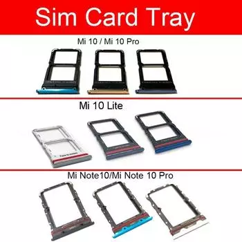 Держатель лотка для sim-карты для Xaiomi Mi 10/10 Lite / 10 Pro / Note 10 / Note 10 Pro, держатель для sim-карты, слот для адаптера Micro SD, запасные части For Mi 10/10 Pro-Gold