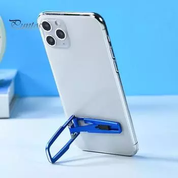 Держатель мобильного телефона Регулируемый компактный размер Самоклеящийся Высокопрочный Простая установка Складной тип Держатель сотового телефона Невидимый кронштейн-подставка серебряный