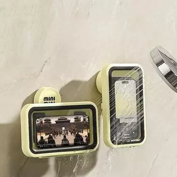 Держатель мобильного телефона с присоской, водонепроницаемый, для телефона, в ванную, душ, ящик для размещения телефона, вращающийся, без перфорации, ящик для хранения