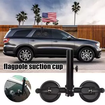 Держатель на присоске для флагштока Многофункциональный держатель для флагштока Установка без повреждений, надежно удерживает флаги