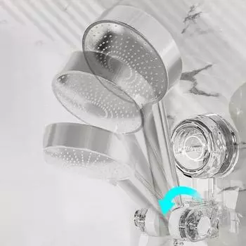 Держатель насадки для душа на присоске, регулируемый угол, прочная несущая способность, универсальное съемное настенное крепление чистый