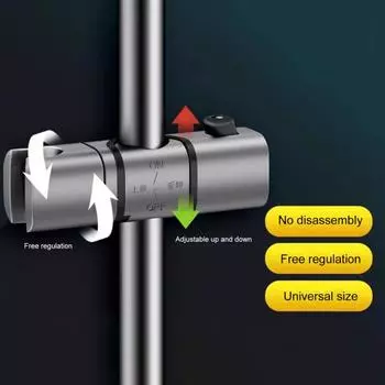 Держатель насадки для душа Регулируемый кронштейн для душа Вращение на 360 градусов Простая установка Съемный гибкий держатель распылителя для ванной комнаты на направляющую 20–25 мм серый