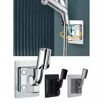 Держатель насадки для душа, универсальный настенный кронштейн на присоске, кронштейн для смесителя для душа, ручной распылитель, фиксированная основа для аксессуаров для ванной комнаты чёрный